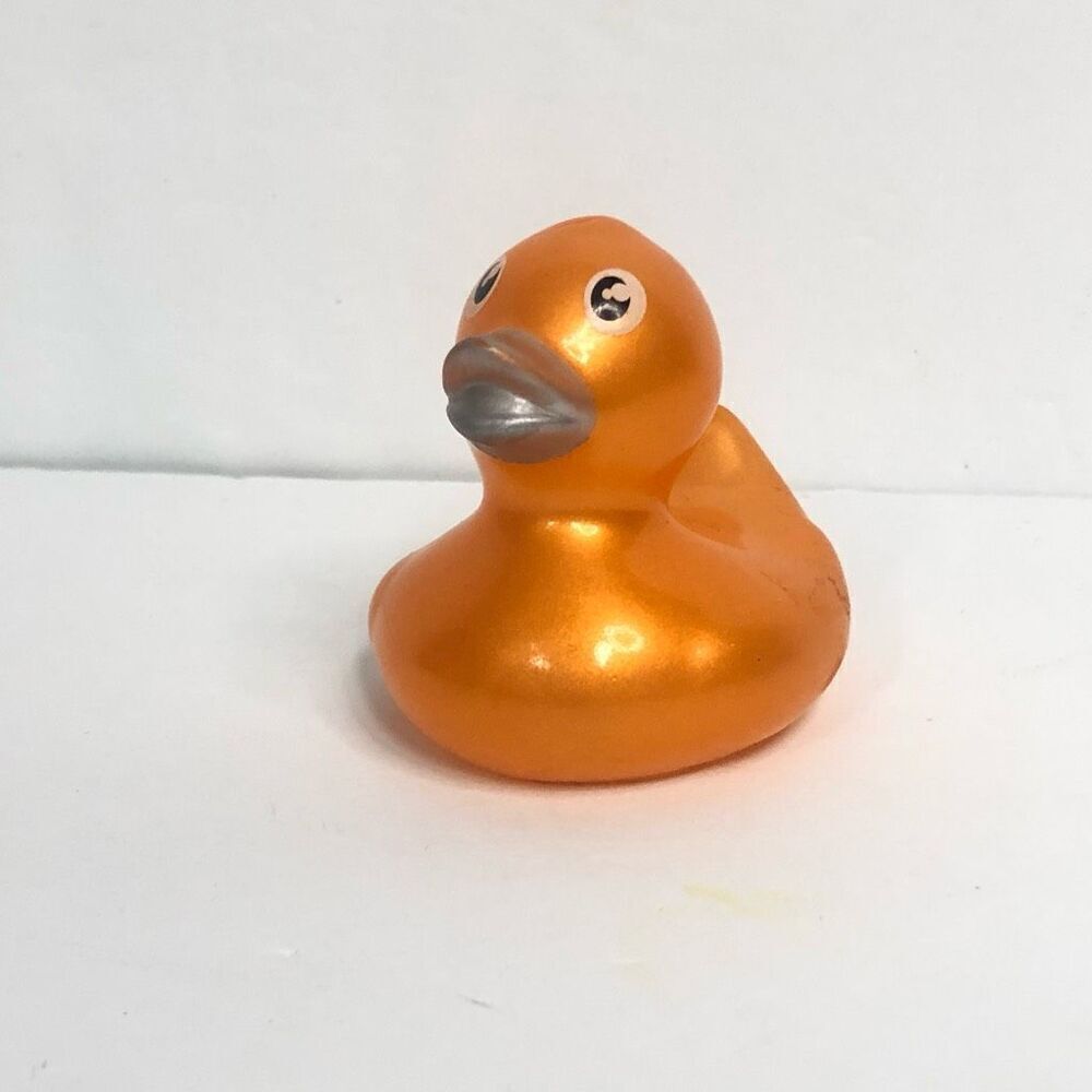 metallic orange rubber‎ duck 2 inch jeep ducking bath time bath toy baby